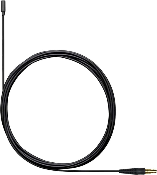 Shure TL48B/O-LEMO1-A black TwinPlex omnidirectional lavalier microphone with 1-pin LEMO connector, product view