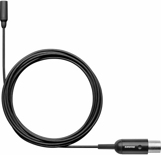 Shure TL48B/O-MTQG-A black TwinPlex omnidirectional lavalier microphone with MTQG TA4F connector, main product view