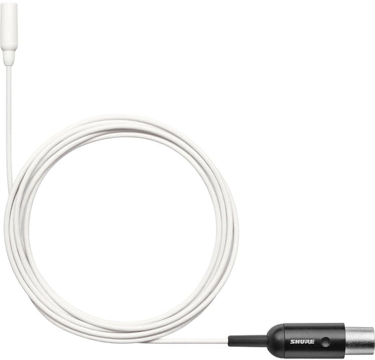 Shure TL48W/O-MTQG-A white TwinPlex omnidirectional lavalier microphone with MTQG TA4F connector, main product view
