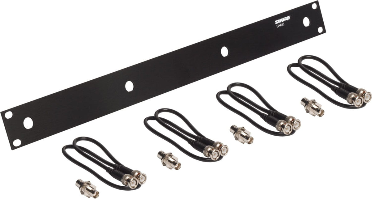 Shure UA440 front mount antenna rack kit with BNC cables and bulkhead adapters