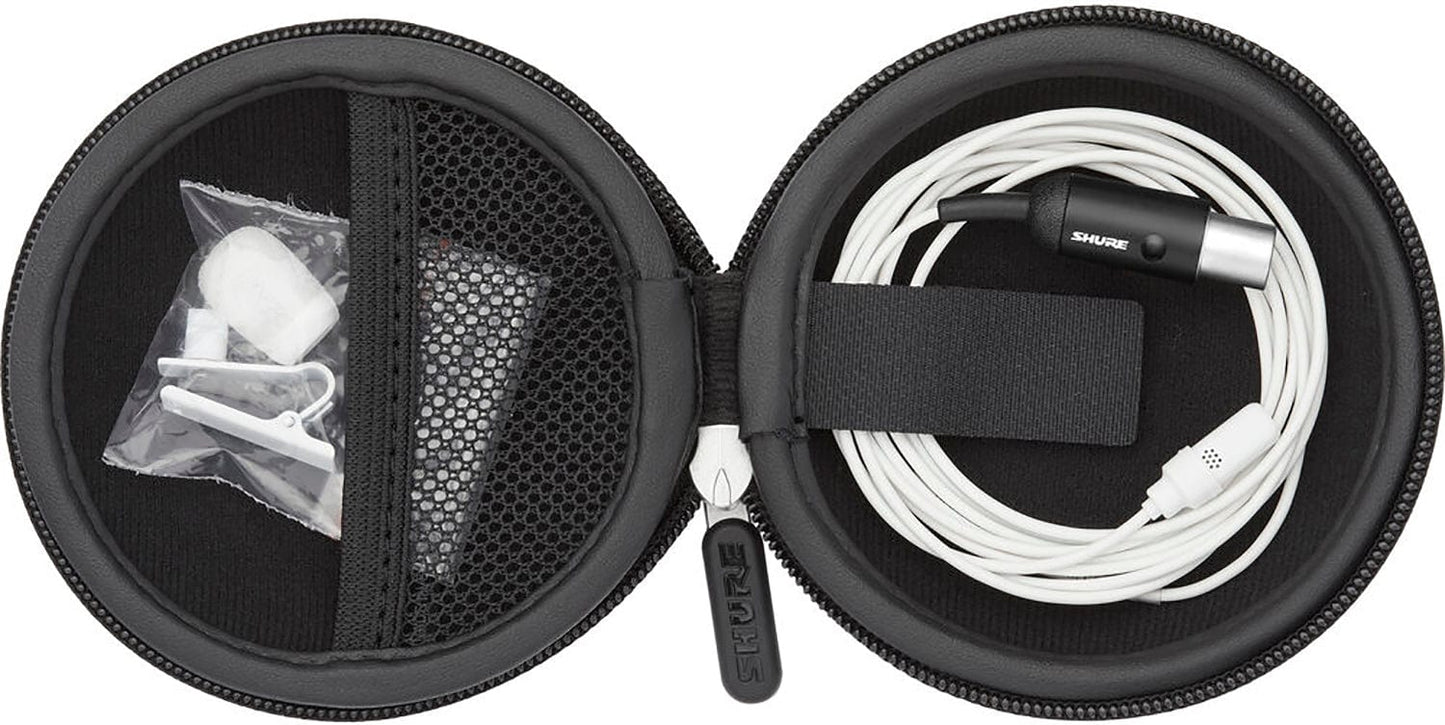Shure UL4W/C-MTQG-A UniPlex Cardioid Subminiature Lavalier Microphone with MTQG Connector - White