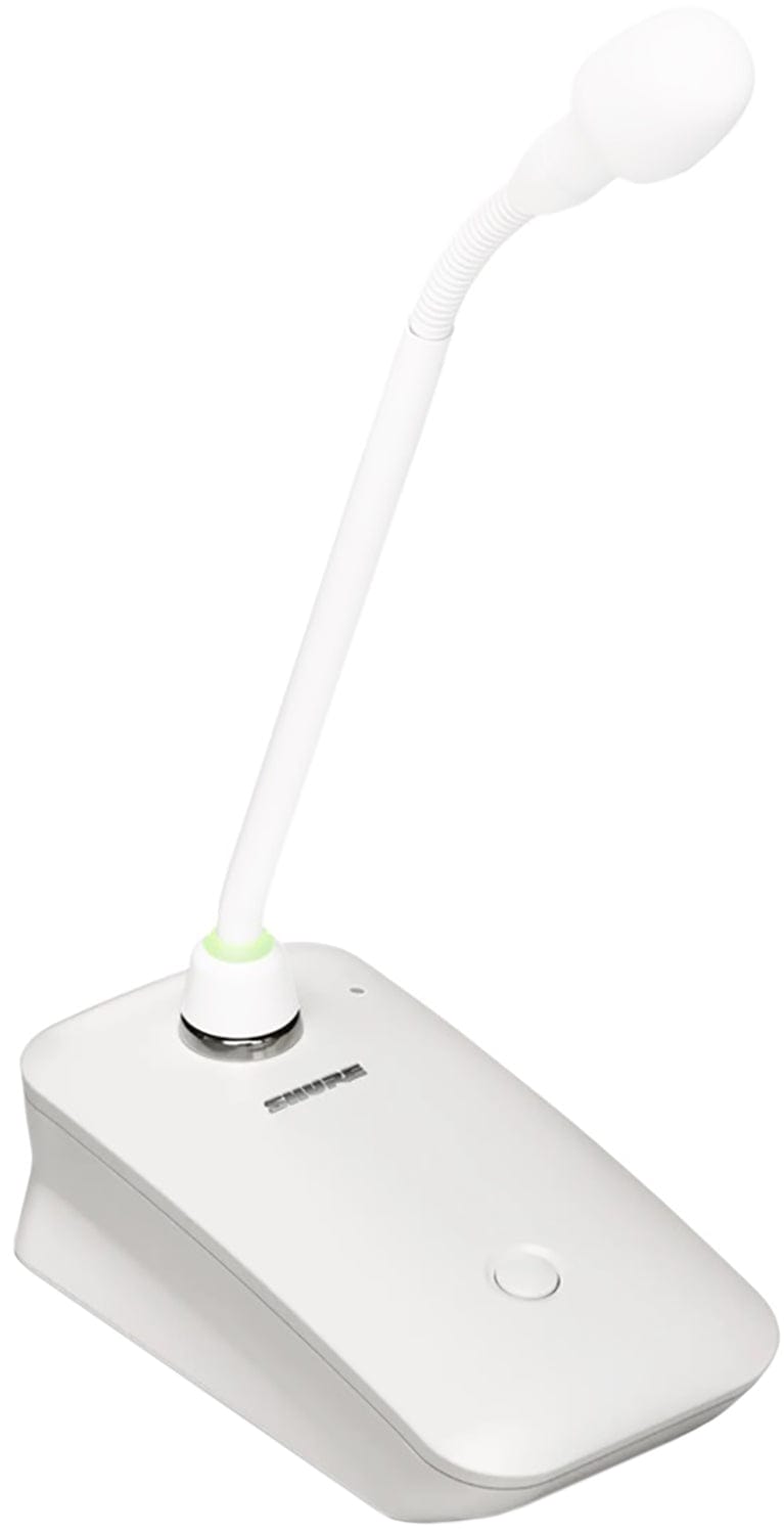 Shure ULXD8W G50 wireless gooseneck base transmitter in white, product view