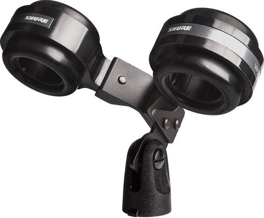 Shure VIP55SM side-by-side dual microphone mount kit with two shock mounts, main product view