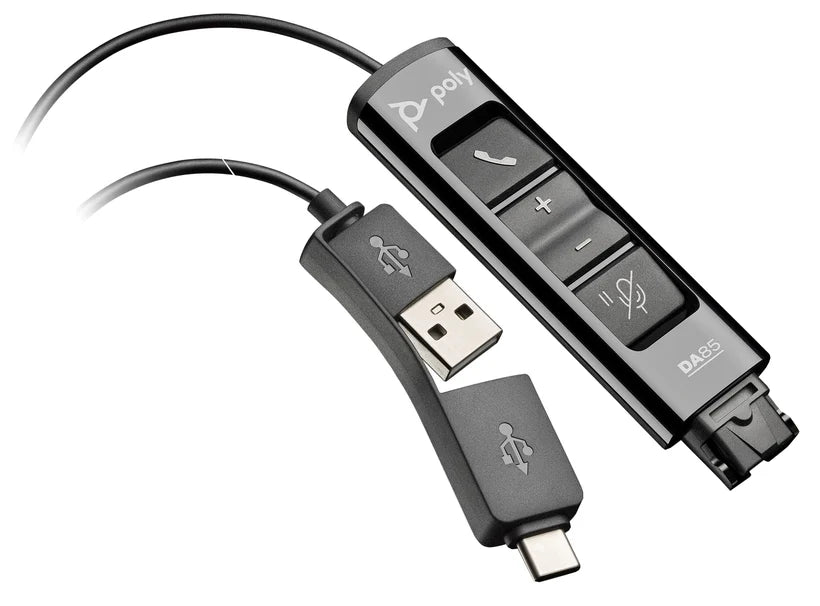 Poly DA85 USB to Quick Disconnect adapter with inline call control