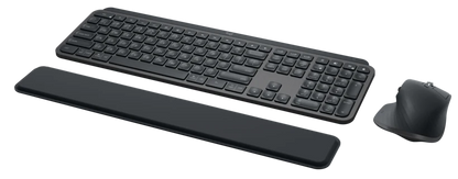 Logitech MX mouse and keyboard on desk