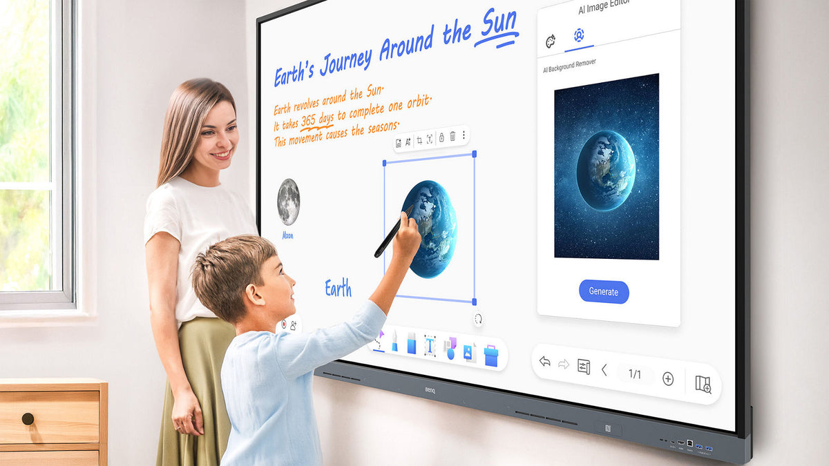 BenQ RE6505AC Board Essential RE05AC 65 inch 4K interactive display, view 2