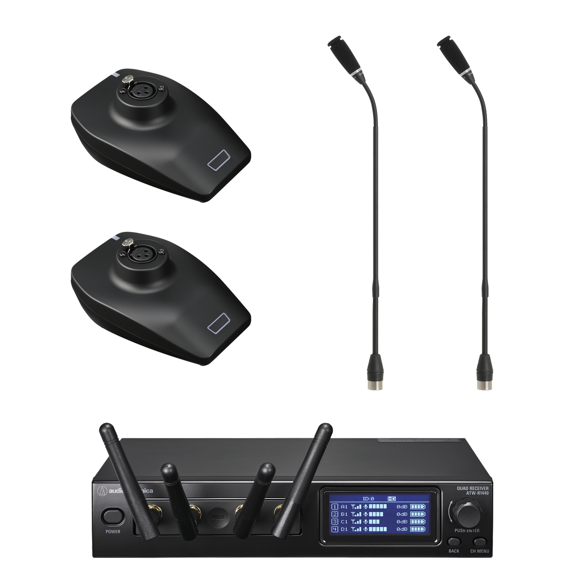 Audio-Technica ATW-1427 System 20 PRO Dual Wireless Gooseneck Microphone System product photo