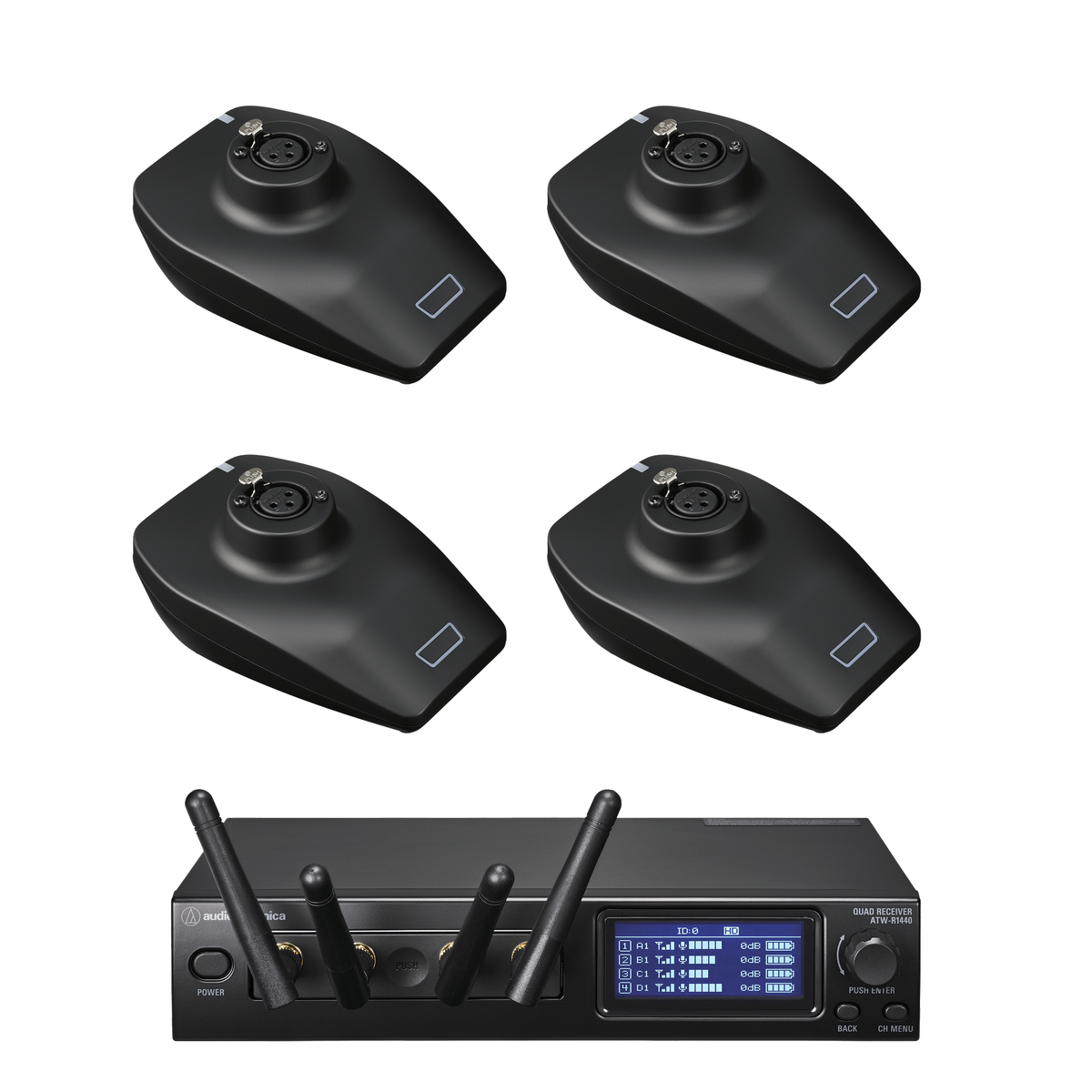 Audio-Technica ATW-1447 System 20 PRO Quad Wireless Gooseneck Microphone System product photo