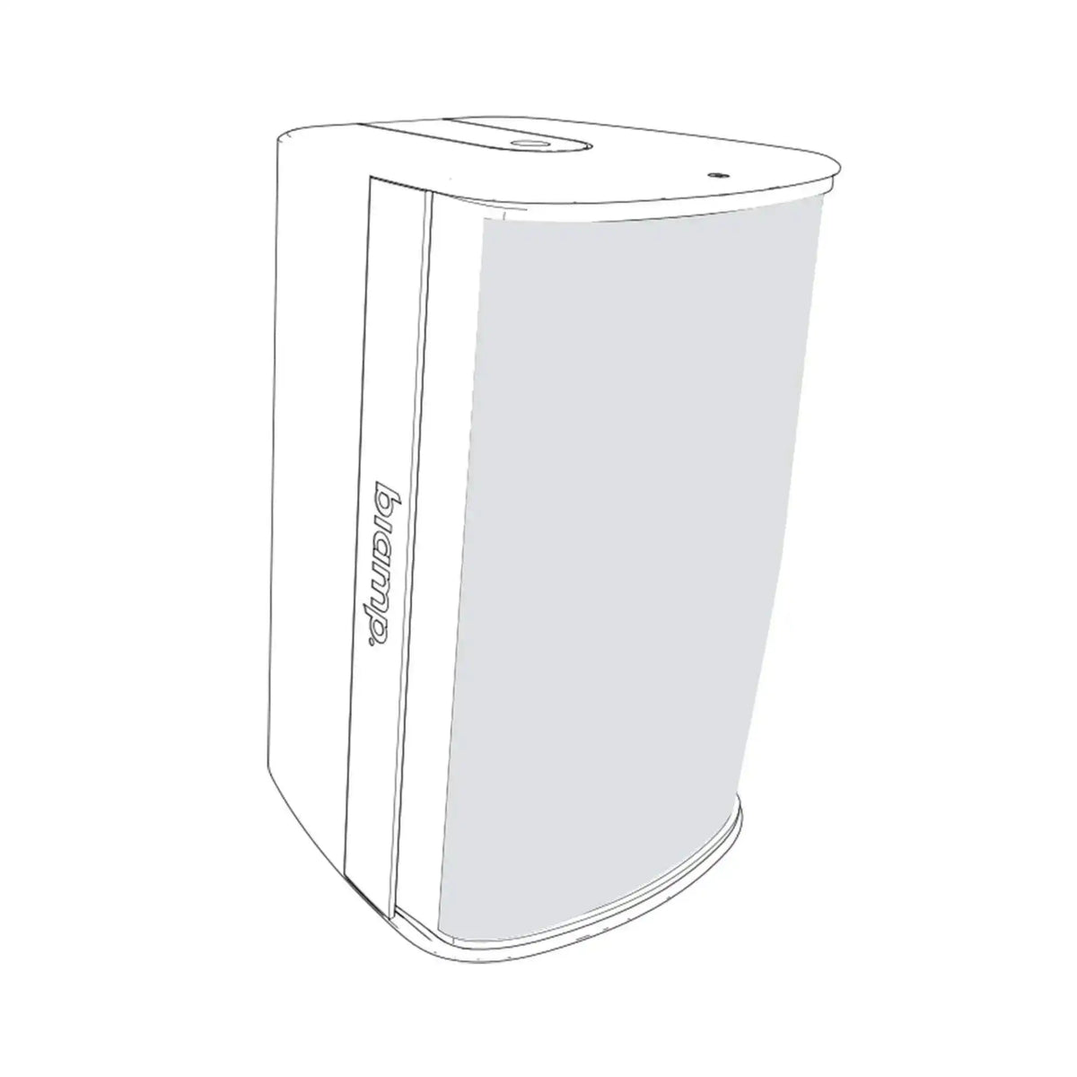 Biamp Desono EX-S8-UB-W 8 Inch Coaxial Surface Mount Indoor/Outdoor Loudspeaker with U-Bracket, White