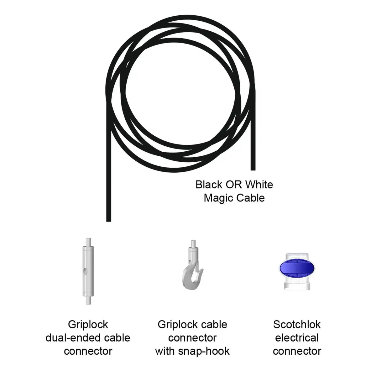Biamp Desono MC-PHK16-12PK White Pendant Hang Kit, 16 ft, 12 Pack, White