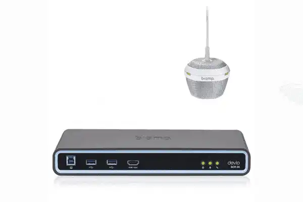 Biamp Devio SCR-25C White Conferencing Hub with Pendant Microphone, White