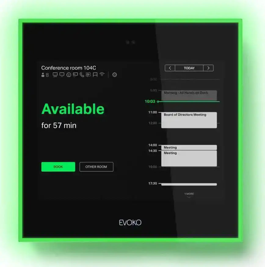 Biamp Evoko Naso Meeting Room Manager Booking Panel with 1 Year Evoko Room License