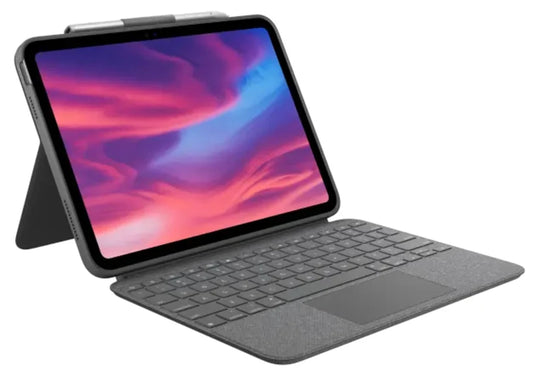 Logitech Combo Touch: iPad 10th Gen Keyboard Case with Trackpad in Oxford Grey (UK Layout)