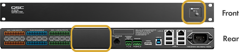 Q-SYS Core 110f: Network and Analog I/O Processor (V2), view 3