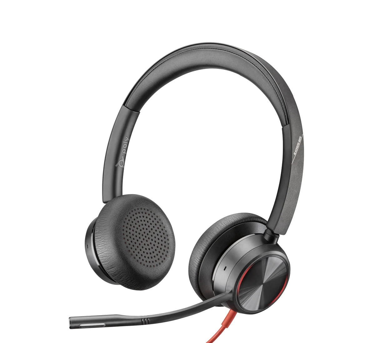 Poly Blackwire 8225 headset active noise cancelling ear cushion detail