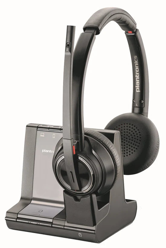 Poly Savi 8220 Office DECT wireless stereo headset front view