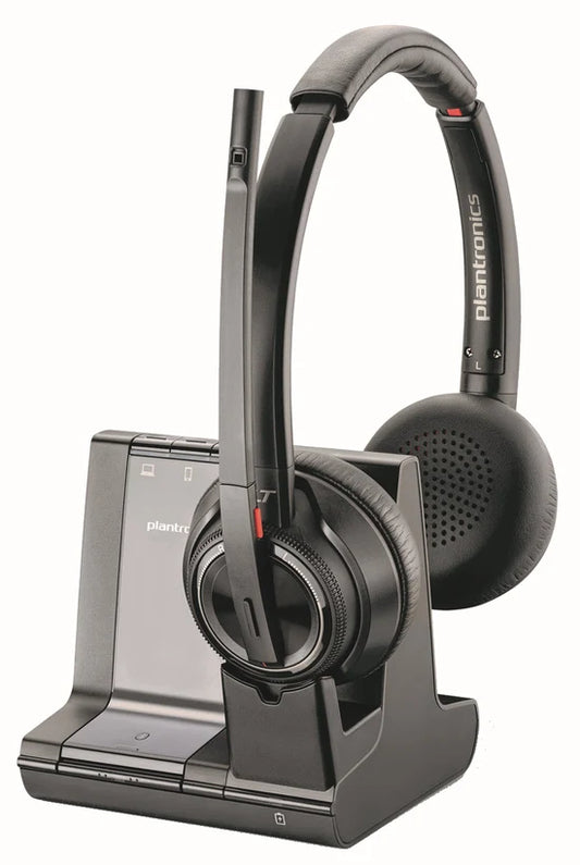 Poly Savi 8220 Office DECT wireless stereo headset front view