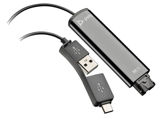 Poly DA75 USB to Quick Disconnect headset adapter