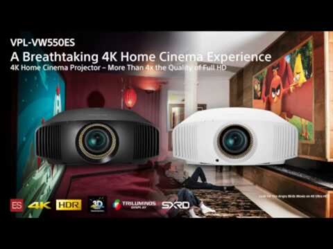 Sony VPL-VW550ES projector installed in a home theatre room