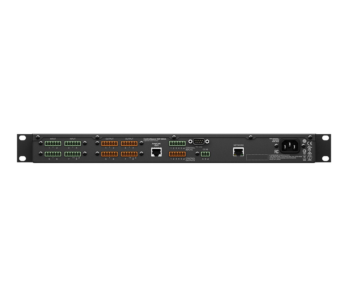 Bose ControlSpace ESP-880A engineered sound processor, rear panel connections