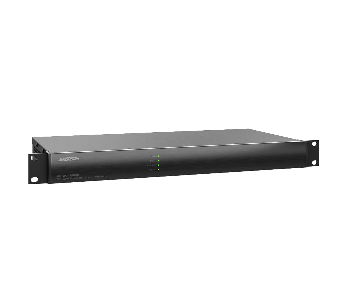 Bose ControlSpace ESP-880A engineered sound processor, right facing angled view of the 1U rack unit
