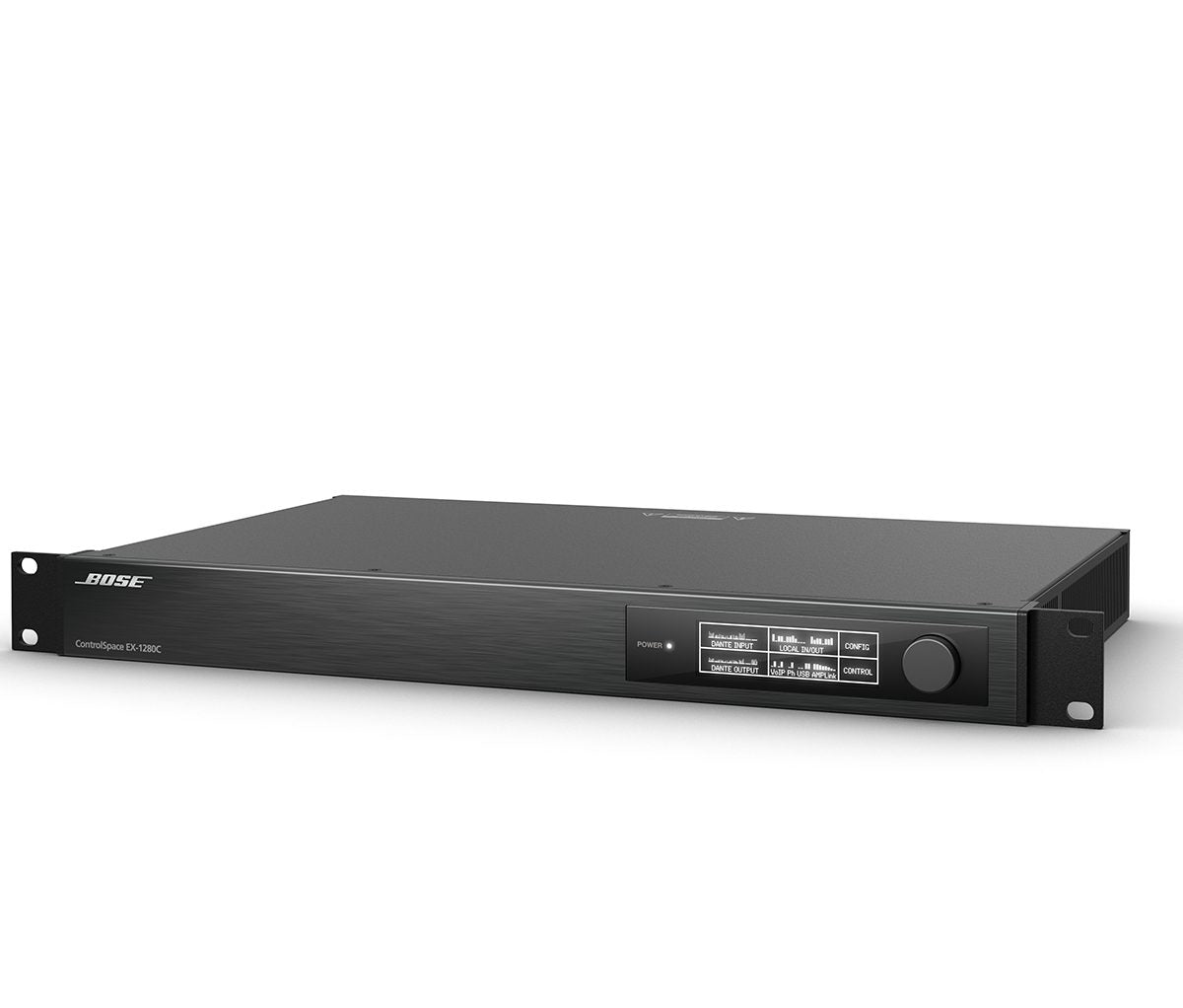 Bose ControlSpace EX-1280C conferencing sound processor, left facing angled view