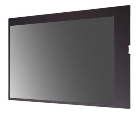 LG 55WFB transparent display showing see through effect