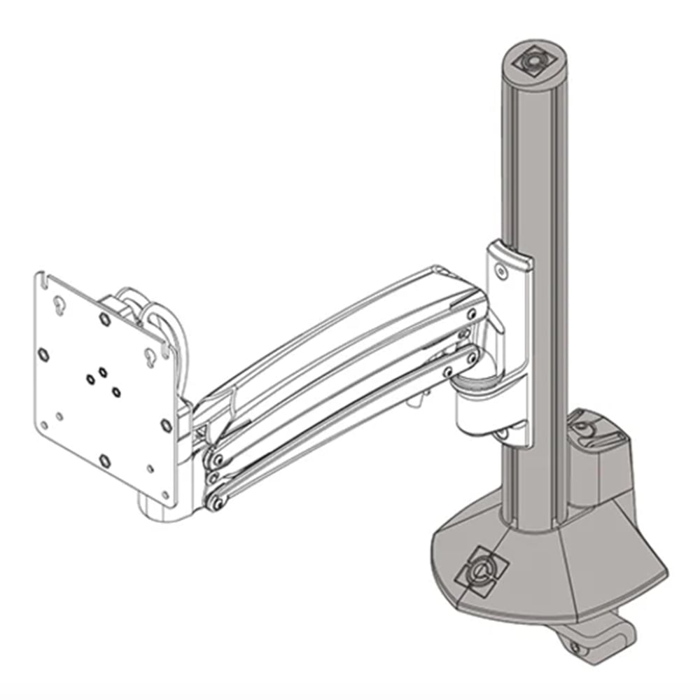 Chief KRA245S Kxc K1C K2C Column Desk Clamp Base, Silver