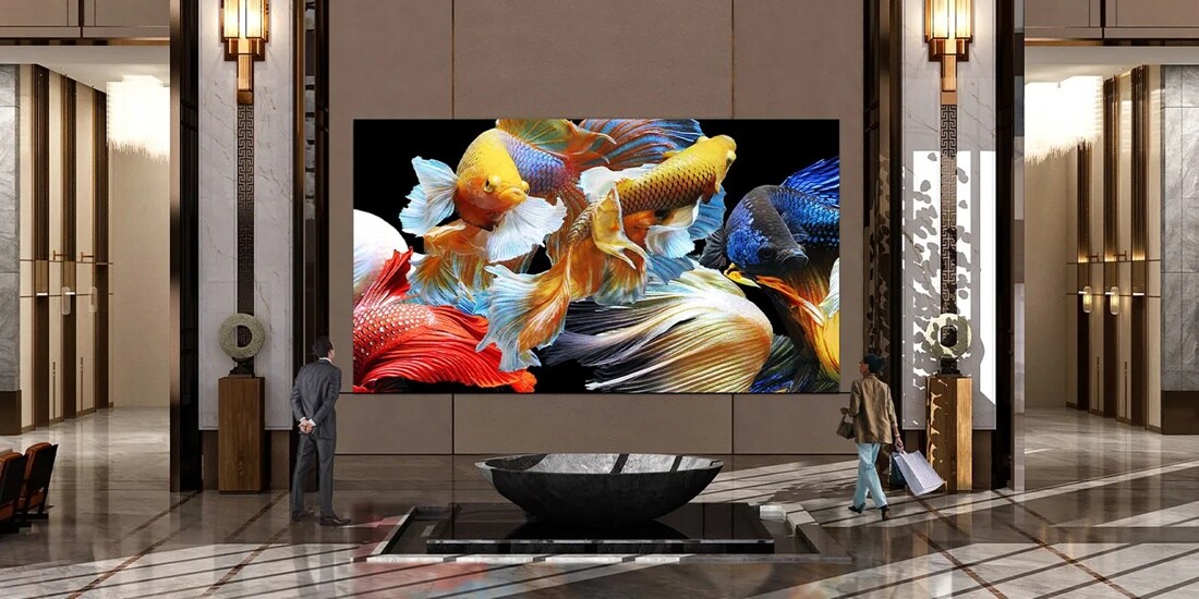 LG MAGNIT LMPB009 Micro LED display lifestyle installation in hotel lobby