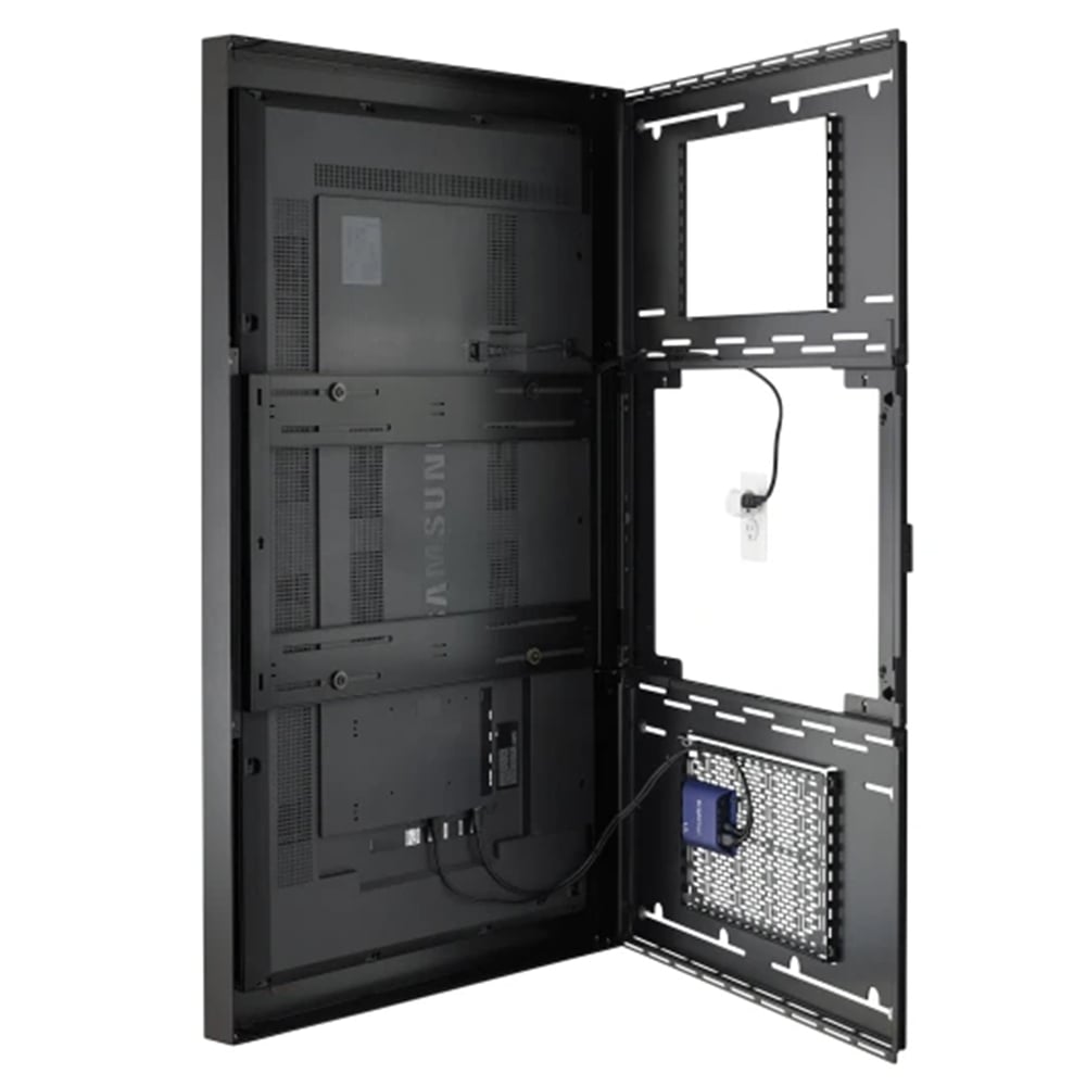 Chief LW75UBPG 75" Portrait On-Wall Kiosk with Glass, Black, view 2