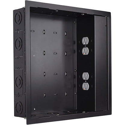 Chief PAC526FBP4 In-Wall Large Black, with Surgex 2 Outlets