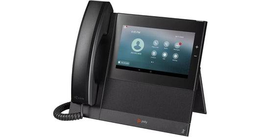 Poly CCX 600 desktop telephone with 5 inch touchscreen