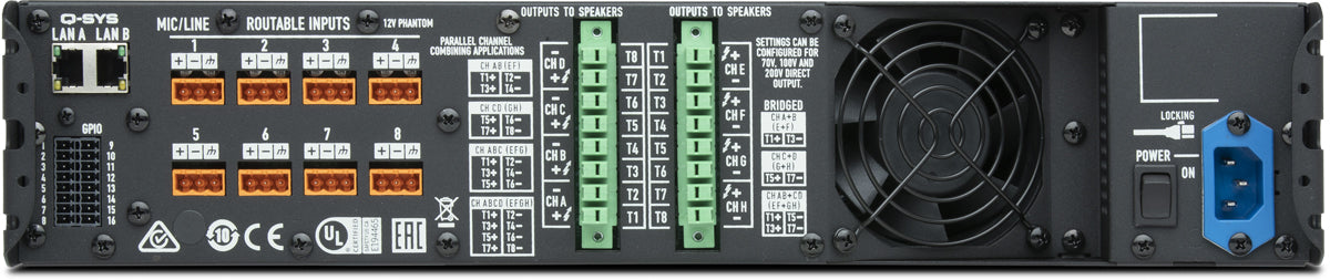 Q-SYS CX-Q 4K8: Eight-channel Network Amplifier, view 5