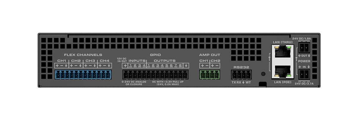 Q-SYS QIO-FLEX4A: Modular Network I/O Expander for Q-SYS, view 2