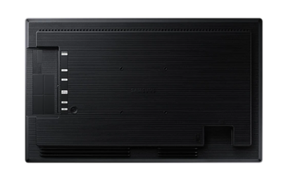 Rear interface of Samsung model LH24QBRBGBGCXUE showing HDMI and RJ-45 connectivity terminals. MoIAT compliant industrial hardware for regional GCC projects with fast local delivery from the Trianze Tech Dubai hub.