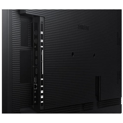 Rear interface of Samsung LH43QMBBGCXUE showing HDMI 2.0 and DisplayPort 1.2 terminals. MoIAT compliant industrial hardware for regional GCC projects with fast local delivery from the Trianze Tech Dubai hub.