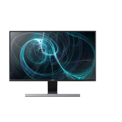 Samsung S27D590P 27 inch minimalist LED monitor featuring an ultra-slim bezel and a floating metallic T-shaped stand. Premium desktop hardware available for B2B procurement in Dubai and Abu Dhabi via trianzetech.ae.