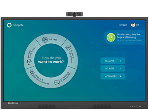 OneScreen T6-75 T6 75 inch 4K UHD Interactive Touchscreen Display, Seamless Collaboration for Modern Workspaces product photo