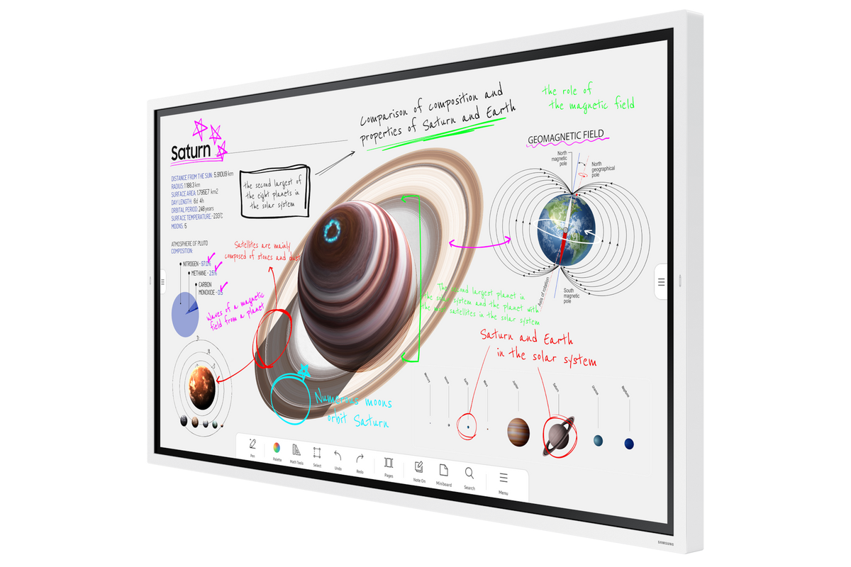 Samsung Flip Pro 65 inch interactive display right angled perspective view
