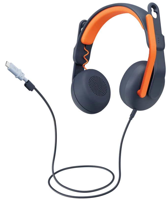 Logitech Zone Learn interchangeable USB-C cable option
