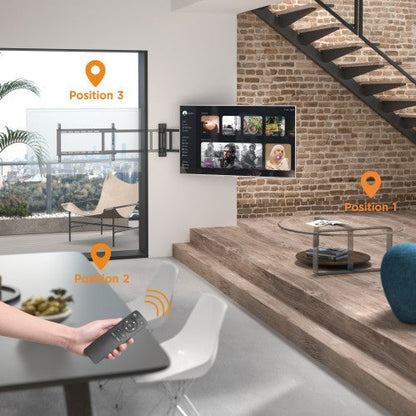 VSYS VCM-M06 motorized swing TV wall mount extended view