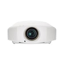 Sony VPL-VW590ES 4K SXRD home cinema projector in white, front angle view