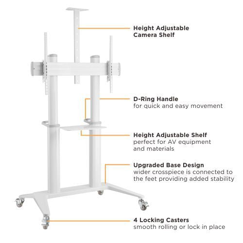 VSYS VTLX12-610TW aluminum cart with large display mounted